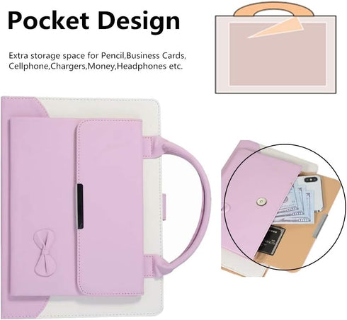Cute Case for iPad 6th/5th Generation 9.7 Inch 2018/2017 - Smart Slim Leather Cover with Stand Pocket, Pink