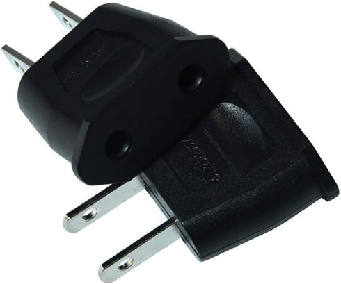 Socket Plug Adapter Europe EU Euro to US Travel Charger AC Power Converter (2PCS, Black)