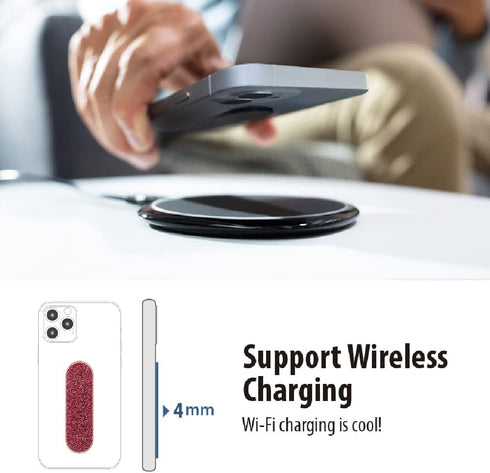 Momostick Flatstick, Cell Phone Finger Grip Strap Holder, Slim Finger Loop Selfie Grip Compatible with Most Smartphones