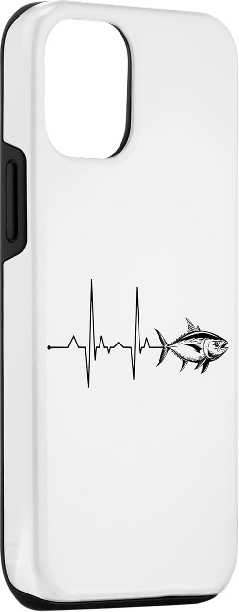 We Love Tuna Fishing - Apparel & Gifts 12/12 Tuna Fish Heartbeat Yellowfin Bluefin Tuna Fishing Case for iPhone Pro