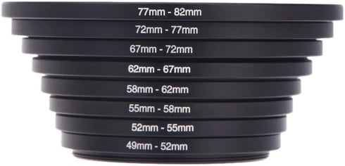 Andoer 18pcs Camera Lens Filter Metal Adapter Ring Kit, Filter Ring Adapter (9pcs Step Up & 9pcs Step Down)