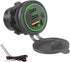 3 Ports 18W USB Car Charger with Switch - 12V-24V QC 3.0 USB & Dual PD USB C Cigarette Lighter Socket, Waterproof