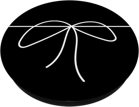 Bow Knot Line Art Minimalist Black and White PopSockets Grip for Phones and Tablets