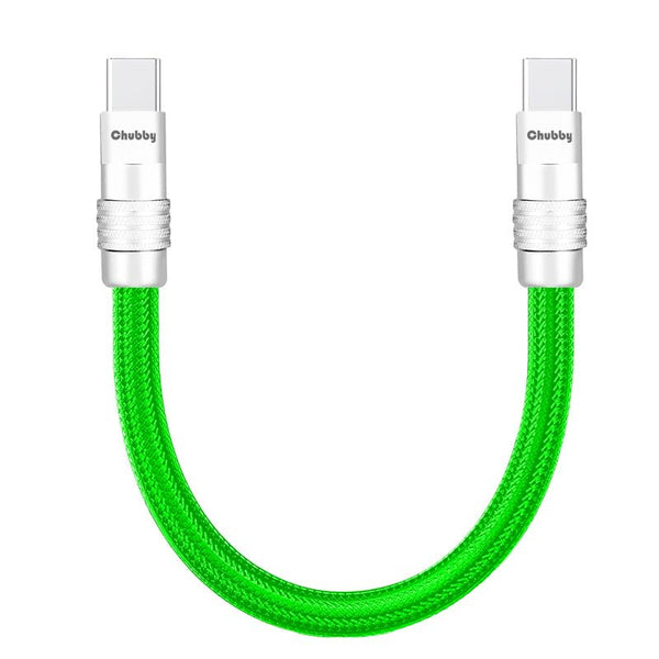 chubbycable Short USB C Cable, 240W Fast Charging Nylon Braided Type C Charger Cord for Power Bank, Phones, Tablets,
