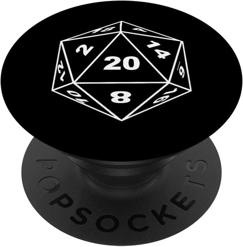 D20 Dice RPG Role Playing Board Game Gift PopSockets Standard PopGrip