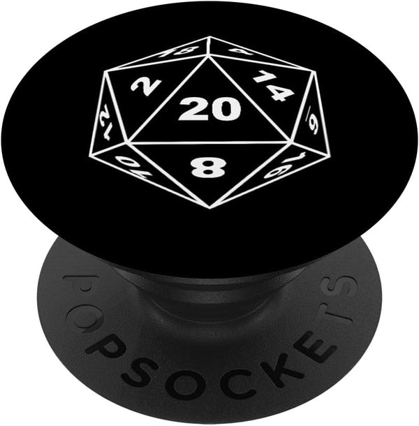 D20 Dice RPG Role Playing Board Game Gift PopSockets Standard PopGrip