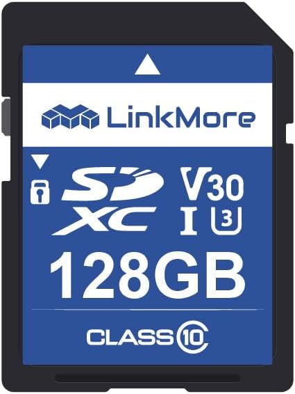 LinkMore SD Card 128GB, Compatible with Camera, PC, UHS-I, U3, V30, Class 10, Read Speed Up to 95 MB/s