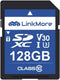 LinkMore SD Card 128GB, Compatible with Camera, PC, UHS-I, U3, V30, Class 10, Read Speed Up to 95 MB/s