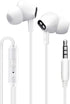 Wired Earbuds with Microphone – Noise Isolating Stereo Bass In-Ear Headphones for Smartphones, Tablets, iPads - White