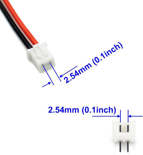 5 Pairs JST-XH 2.54mm 1S 2 Pin Balance Plug Lead Socket Male and Female Connector with Silicone Wire Cables