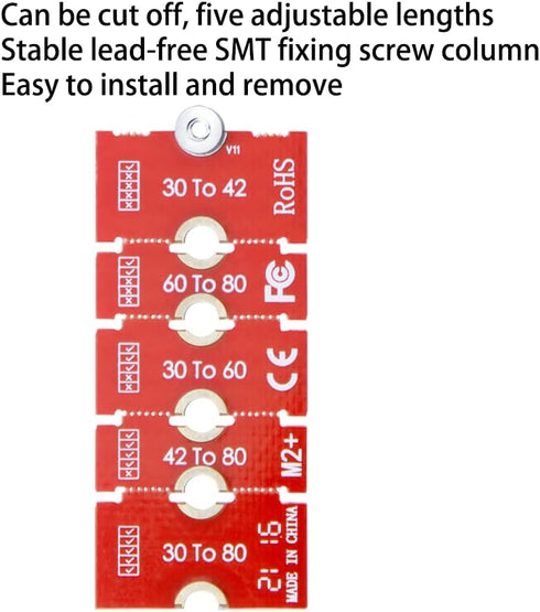 JOYJOM NVMe NGFF M.2 2230 to 2242 Adapter, 2230 to 2280 Adapter, 2230 to 2260 Extender, Supports 2240 to 2280