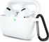 Lerobo Compatible with AirPods Pro Case, Waterproof Silicone Cover, Shockproof Full Protective with Carabiner, White