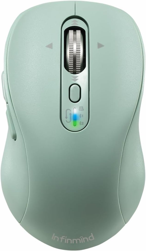 Wireless Bluetooth Mouse with 4 Way Navigation Scrolling, Rechargeable, 3200 DPI, Multi-Device for Computer, Laptop,