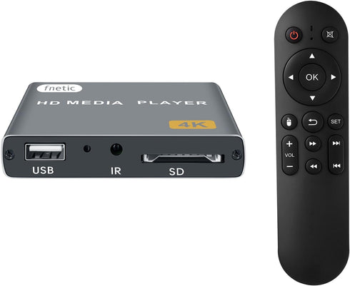 fnetic 4K Digital Media Player, TV MP4 Video Player with HDMI/AV Output, Digital