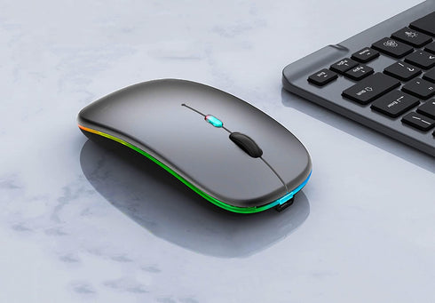WREANU Use(BT5.2 2.4G Wireless Bluetooth Mouse Rechargeable Laptop Mice with LED Lights Silent Slim and Portable USB)