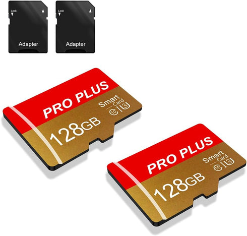 Bliksem 2 Pack TF Card 128GB with Adapter, High Speed Memory Card, UHS-I