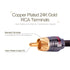1 Male to 2 Female RCA Y Adapter Splitter Connector (2 Pack) - 1ft