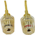 2-Pack Gold Plated 24K 4mm Female to 2mm Pin Banana Adapter for Speaker Terminals