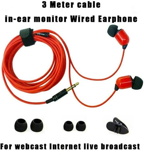 10FT 3 Pack Earbuds - 3.5mm Stereo Headset Earphones with 3 Meter Wired Extension for Live Streaming & Webcasting.
