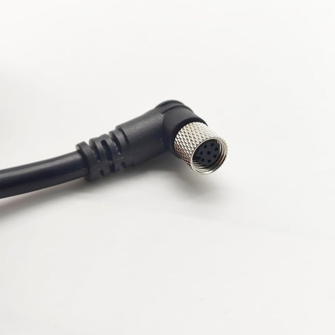M8 8 Pin Female Connector Cable, A Code Right Angle Molding Cable for Industrial Molded Cable AWG24