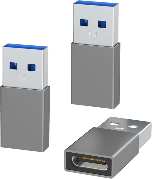 Henrety USB to USB C Adapter 3 Pack,Type C Female to A Male