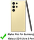 2 Pack Galaxy S24 Ultra S Pen Replacement for Samsung Galaxy S24 Ultra 5G Stylus Pen, Yellow Gold