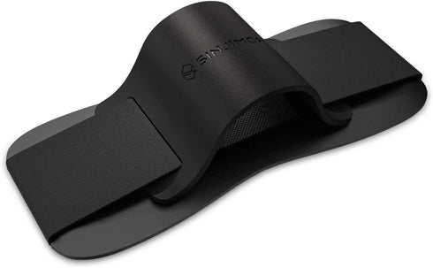 Sinjimoru Silicone Mobile Phone Grip with Stand, Secure iPhone Holder Strap for All Smartphones (Black)
