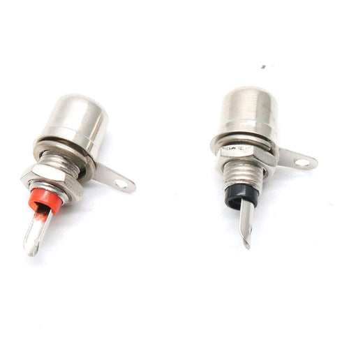 Red&Black Chassis Panel Mount Female Socket RCA Phono Solder Connector - Pack of 10