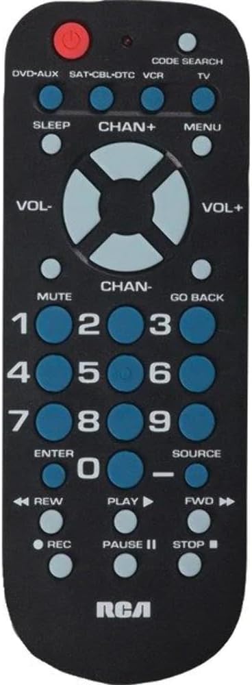 RCA Remote Control, 4 Functions, Black