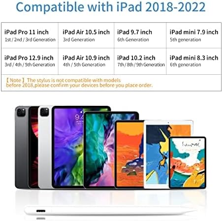 Upgraded Stylus Pen for iPad 7th Generation, Apple Pencil Compatible - Wireless Camera Control, Digital Battery