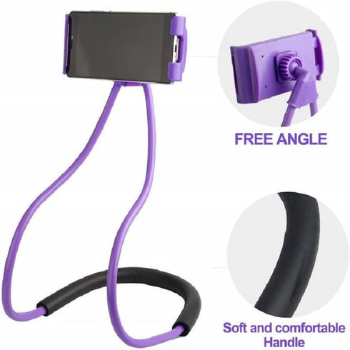 Lazy Gooseneck Cell Phone Holder, Universal Mobile Phone Stand, 360 Rotating Free Neck Phone Holder, DIY Flexible Mount