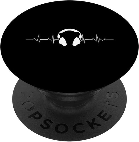 Headphones DJ - Heartbeat EDM DJ House, Techno Hip Hop, PopSockets Swappable PopGrip