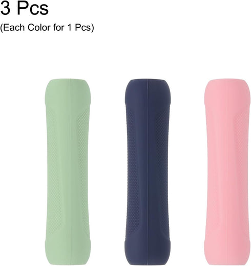 MECCANIXITY 3pcs Pen Grip Silicone Case for 1st and 2nd Generation Stylus Pens, Ergonomic Design, Pink Blue Green