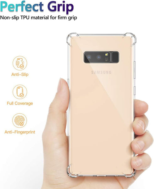 KIOMY Case for Samsung Galaxy Note 8, Shockproof Bumper Protective Cover, Hybrid Design Hard PC Back + TPU