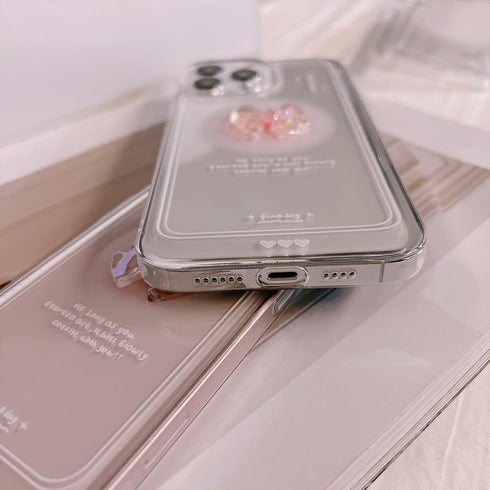 Ownest iPhone 13 Case: Cute 3D Pink Bowknot, Slim Clear Design, Aesthetic Camera Lens Protection for Women & Teens.
