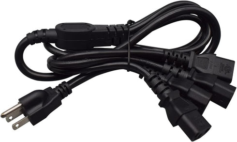 Toptekits 5-15P 4X C13 4 3 C13 Split(6ft/2m, 5-15P 4XC13) Computer Monitor Power Cord Splitter, NEMA to Y-Cable, Power