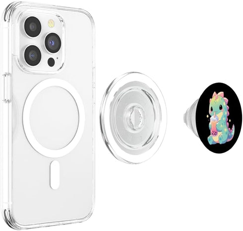 Dinosaur Dino Boba Tea Bubble Tea Anime Kawaii PopSockets MagSafe PopGrip for iPhone