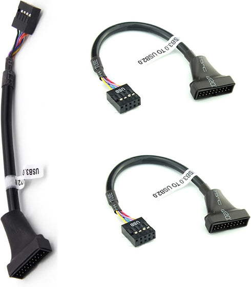 3 Pack USB 3.0 Header to USB 2.0 Motherboard Adapter, 19 Pin to 9 Pin Connector Cable for PC Computer Chassis