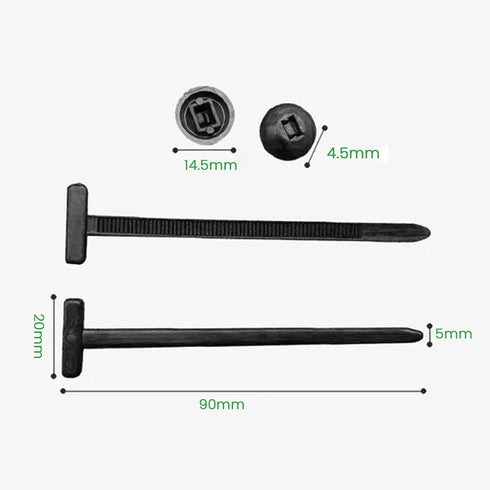 Generic (20PCS) Nylon Universal Cable Tie Buckle Self-Locking Zip Ties with Button Clip Head for Car Bumper Mount