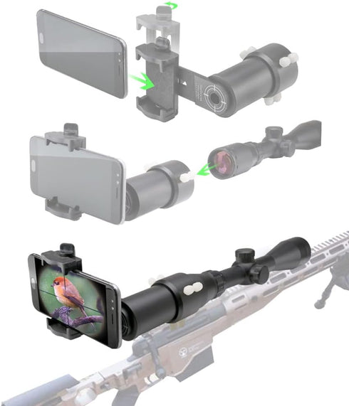 Rifle Scope Mount Camera Adapter, Smartphone Adapter for Hunting & Birding