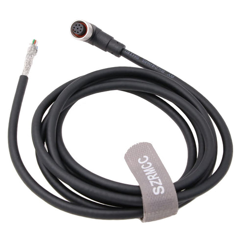M12 A Code Right Angle 8 Pin Female to Open Shielded Industrial Aviation Sensor Cable for Automation Control 2m