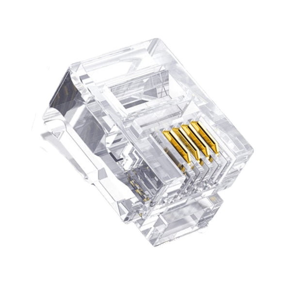 RJ11 Connectors 25 Pack, 6P4C Plug Telephone Modular Plug Phone Jack Adapter for Telephone Cord Connector
