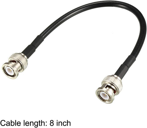 uxcell RG58 Coaxial Cable, BNC Male to BNC Male Connectors, 50 Ohm, 8 Inch
