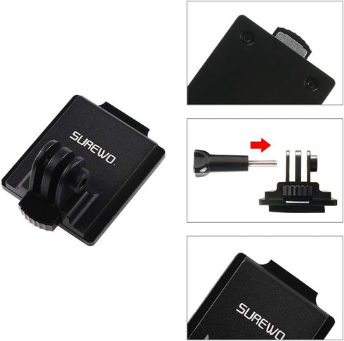Aluminum NVG Helmet Mount for GoPro Hero 12 Black, Hero 11/10/9/8/7 and Most Action Cameras