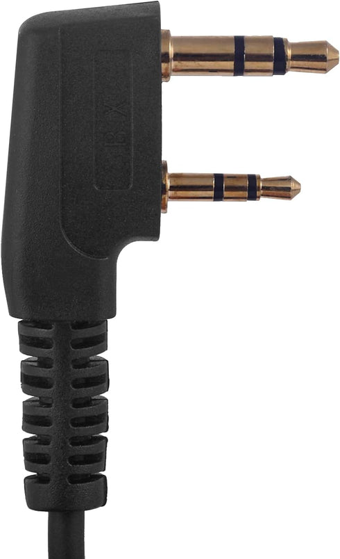 Kenwood Walkie Talkie Earpiece Headset for Baofeng UV-5R, UV-9R, BF-888S, with PU G Shape Ear-Hook and PTT Mic, 2 Pack