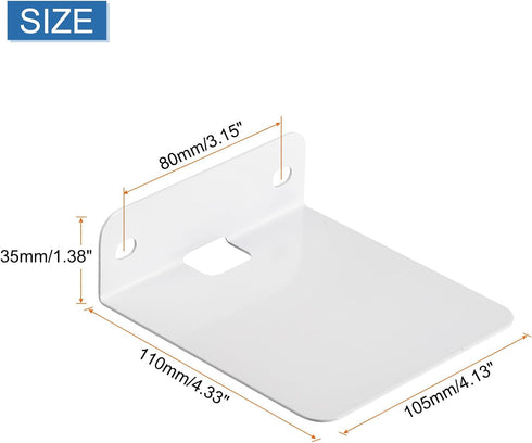 MECCANIXITY Floating Speaker Shelves, Metal Speaker Wall Support Studio Monitor Speaker Bookshelf Stand White Pack of 2