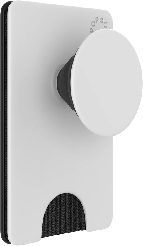 PopSockets Phone Wallet with Expanding Phone Grip, Card Holder, Solid PopWallet - White Black