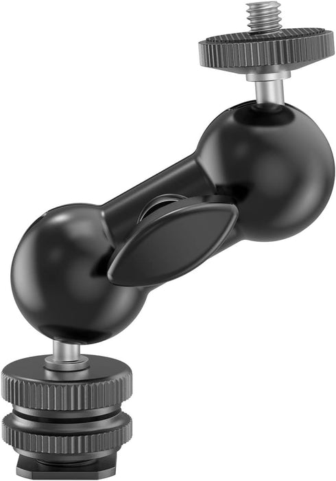 SMALLRIG Cool Ballhead, Multi-Function Double Ball Dead Adapter with Shoe Mount & 1/4"