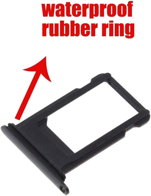 SIM Card Tray Holder Slot Replacement for iPhone Xs 5.8 inches (Space Gray/Black) with Waterproof Rubber Ring and Eject Pin
