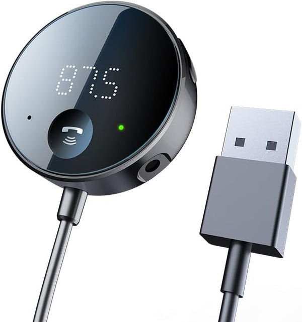 eppfun Bluetooth FM Transmitter for Car, Bluetooth AUX Adapter, Receiver for Music and Hands-Free Calls